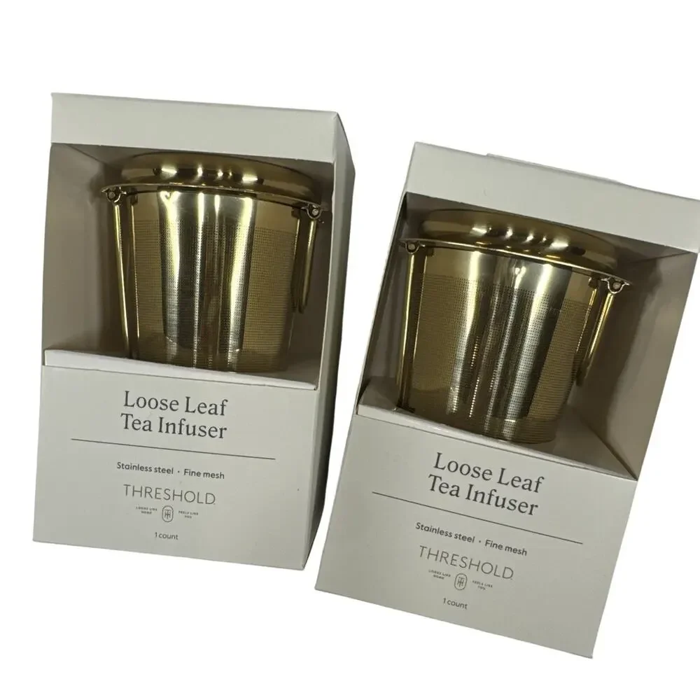 Set of 2 Threshold Loose Leaf Tea Infusers – Gold Stainless Steel Mesh